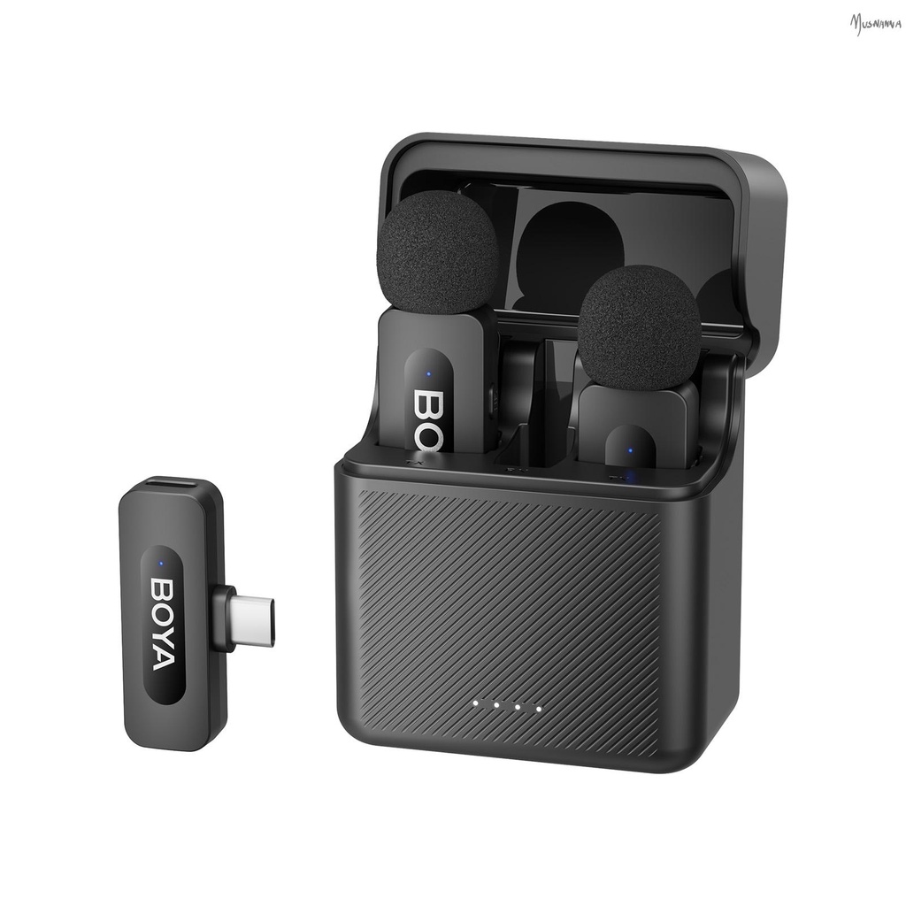 BOYA BY-V30 One-Trigger-Two 2.4G ไมโครโฟนไร้สายระบบ Clip-on ไมโครโฟนโทรศัพท์ ไมโครโฟนรอบทิศทาง Muswn
