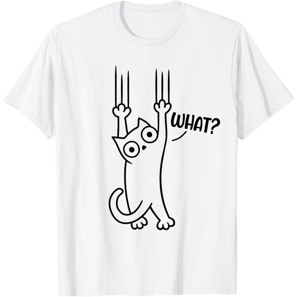 Funny Cat For Men Tee Shirts เสื้อยืด Unisex