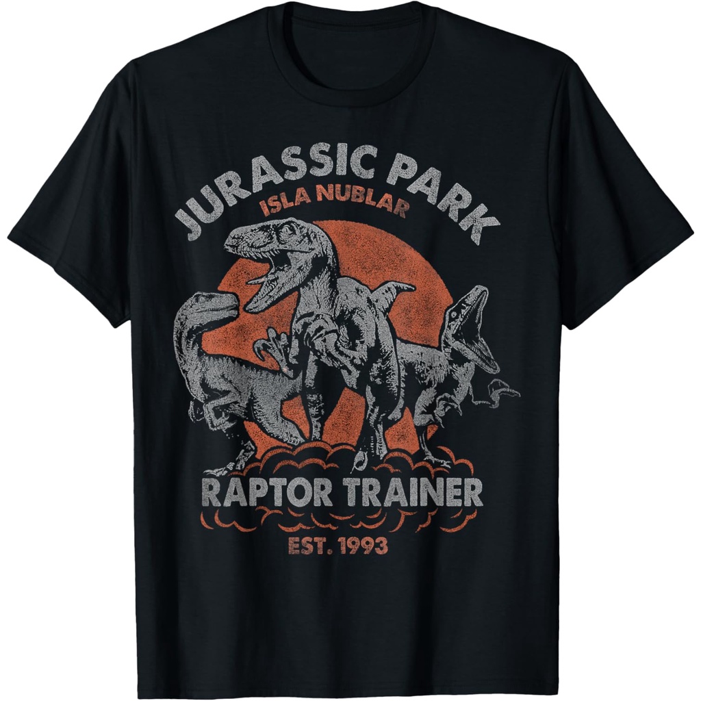 เสื้อยืดผ้าฝ้ายผู้ชาย Jurassic Park Raptor Trainer เสื้อยืด 4XL , 5XL , 6XL