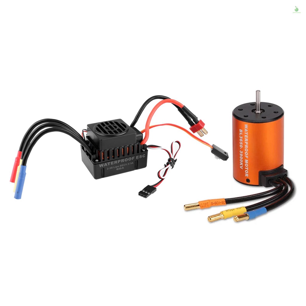 (HOT TOY) GoolRC อัพเกรดกันน้ํา 3650 3900KV มอเตอร์ไร้แปรงพร้อม 60A ESC Combo ชุดสําหรับ 1/10 RC รถรถบรรทุก