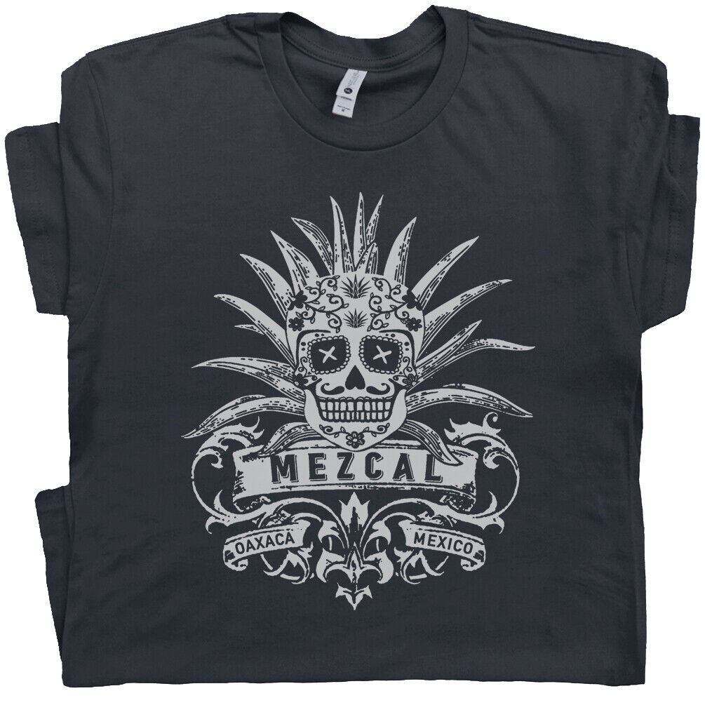 Mezcal T เสื้อ Vintage Tequila น้ําตาล Skull Jose ผู้ชายโครงกระดูก Cuervo Mexico