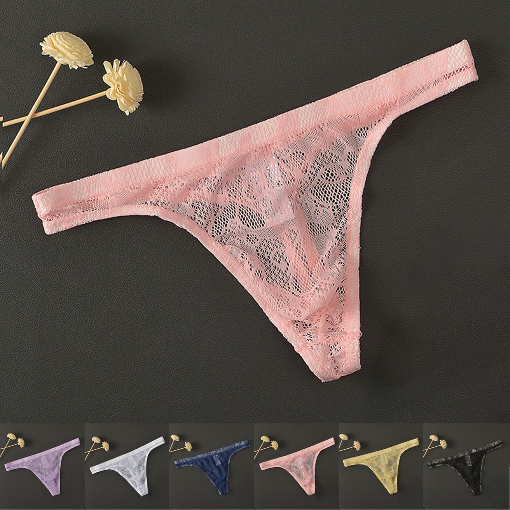 [ES]กางเกงล่อเซ็กซี่บุรุษชุดชั้นในลูกไม้กางเกงรัดรูปลูกไม้ซีทรูแนวราบ