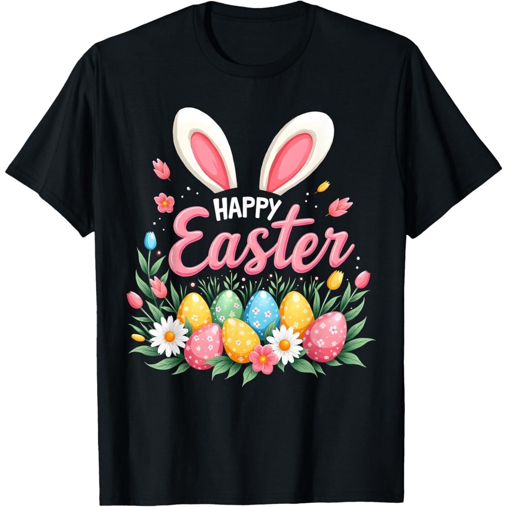 Happy Easter Bunny Spring Easter Egg Easter Shirts สําหรับเสื้อยืด Unisex