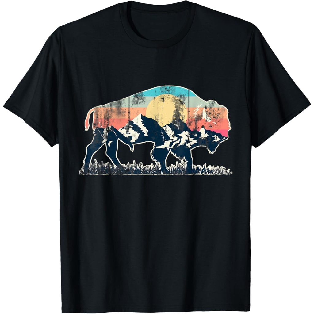 เสื้อยืด Sunset Landscape Buffalo