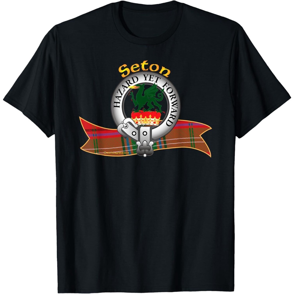 เสื้อยืด Seton Clan Tartan Crest Motto