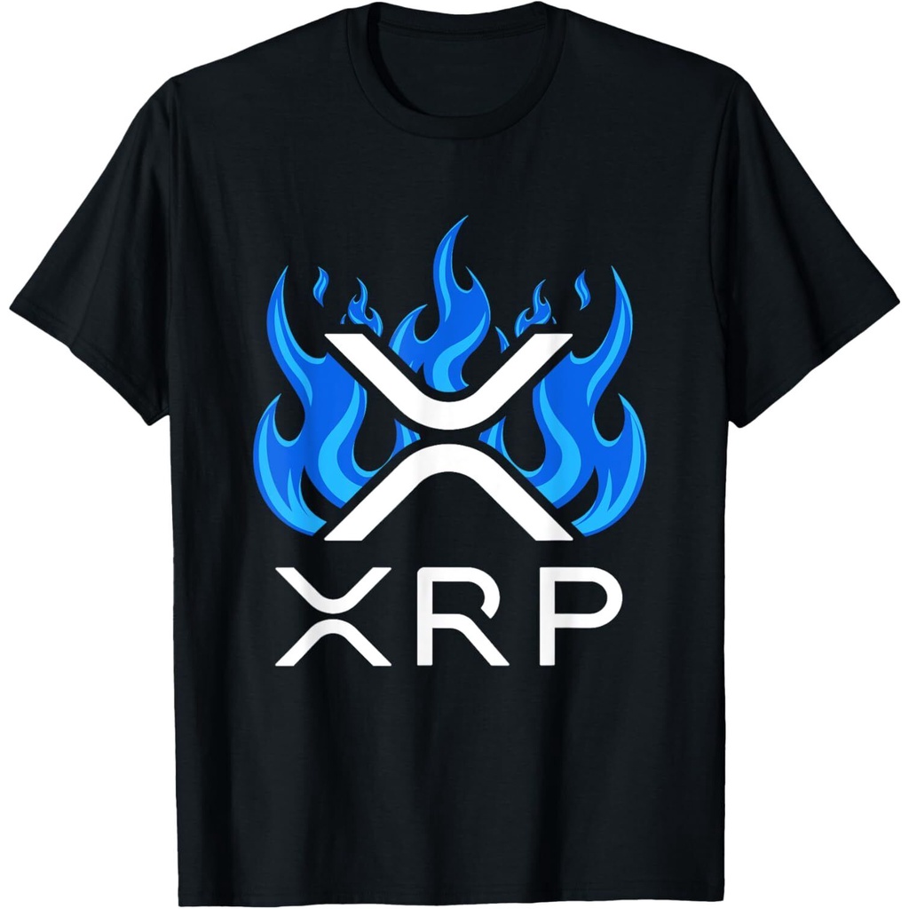 Xrp - Xrp Cryptocurrency - โลโก้ Xrp - Blue Flames - เสื้อยืด Xrp