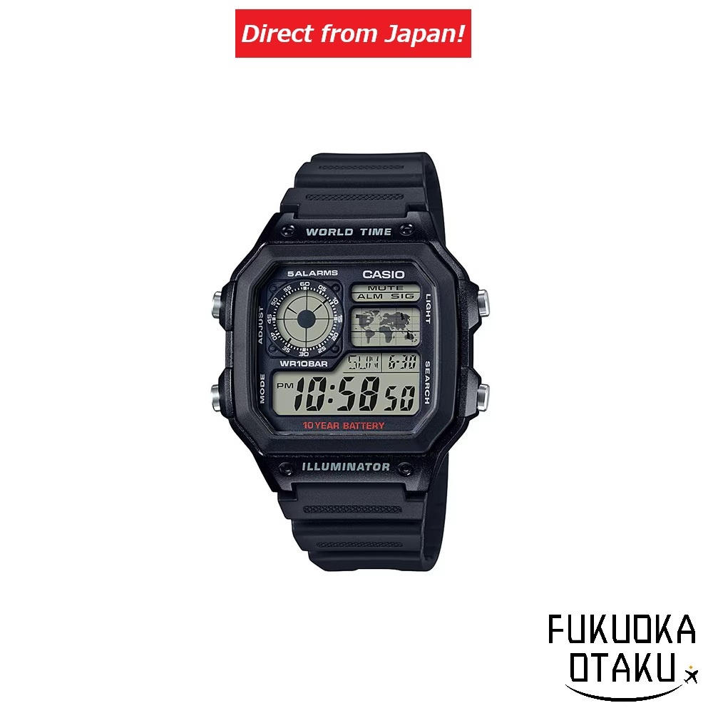 CASIO AE-1200WH-1AJH CASIO Collection AE-1200 นาฬิกาข้อมือสายยาง【ส่งตรงจากญี่ปุ่น】