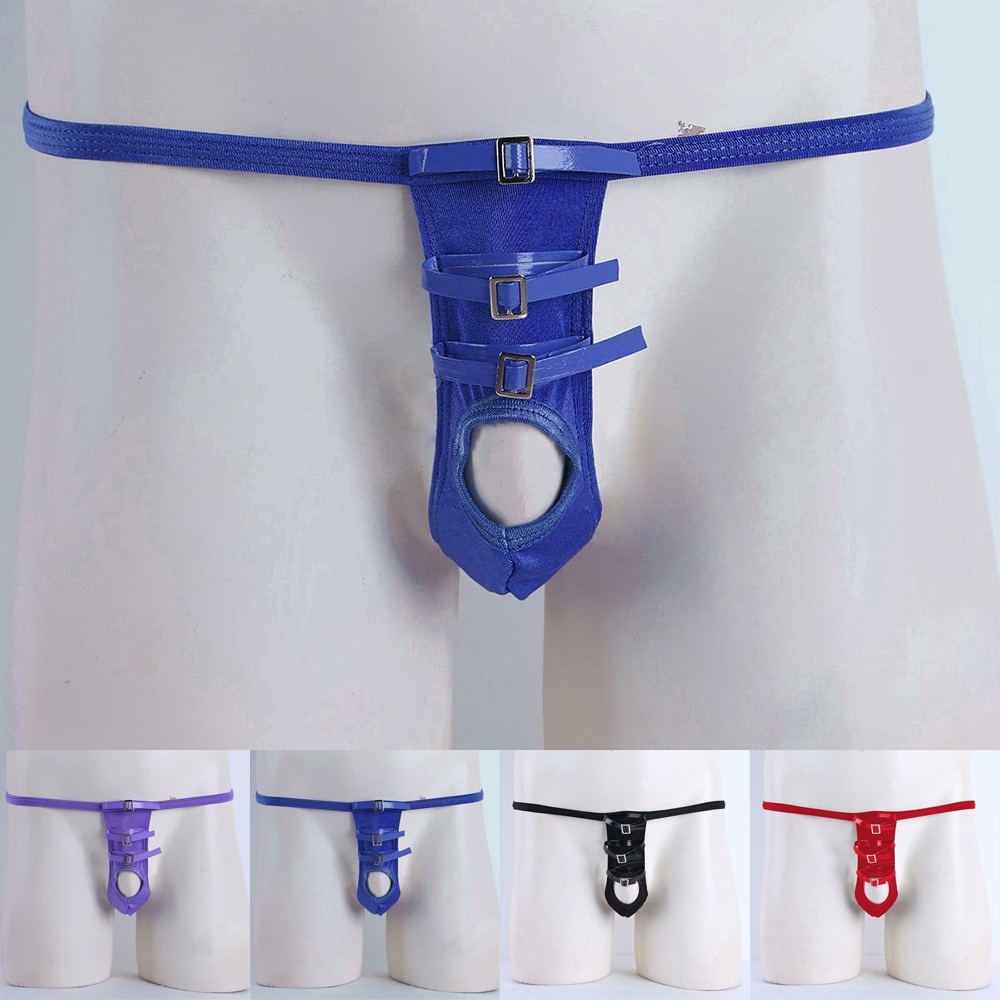 [ES]Mens อวัยวะเพศชายหลุมชุดชั้นในชาย G-string บิกินี่สั้นทองกางเกงกางเกงชุดชั้นใน - รูปที่ 4