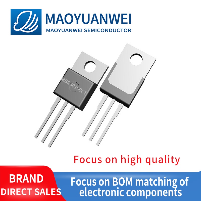 10PCS MBR30100CT ไดโอด TO-220 30A 100V ไดโอด Shoteki In-Line