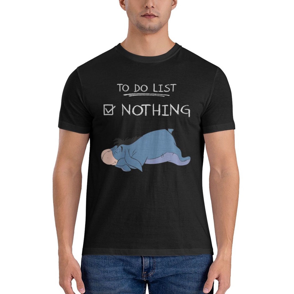 Do List Nothing Eeyore Winnie Men เสื้อยืดผ้าฝ้าย 100% ขายส่งแบบกําหนดเองใหม่