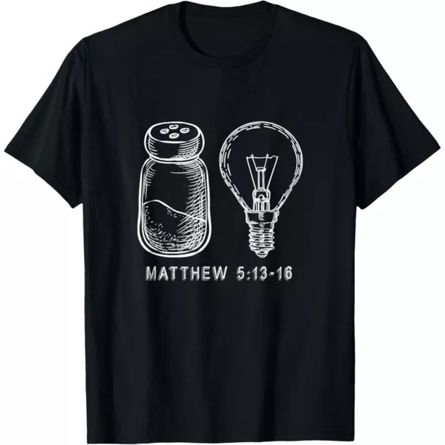 Bible Verse Salt และ Lamp You Are The Light Of The World Fashion T Shirt For Men