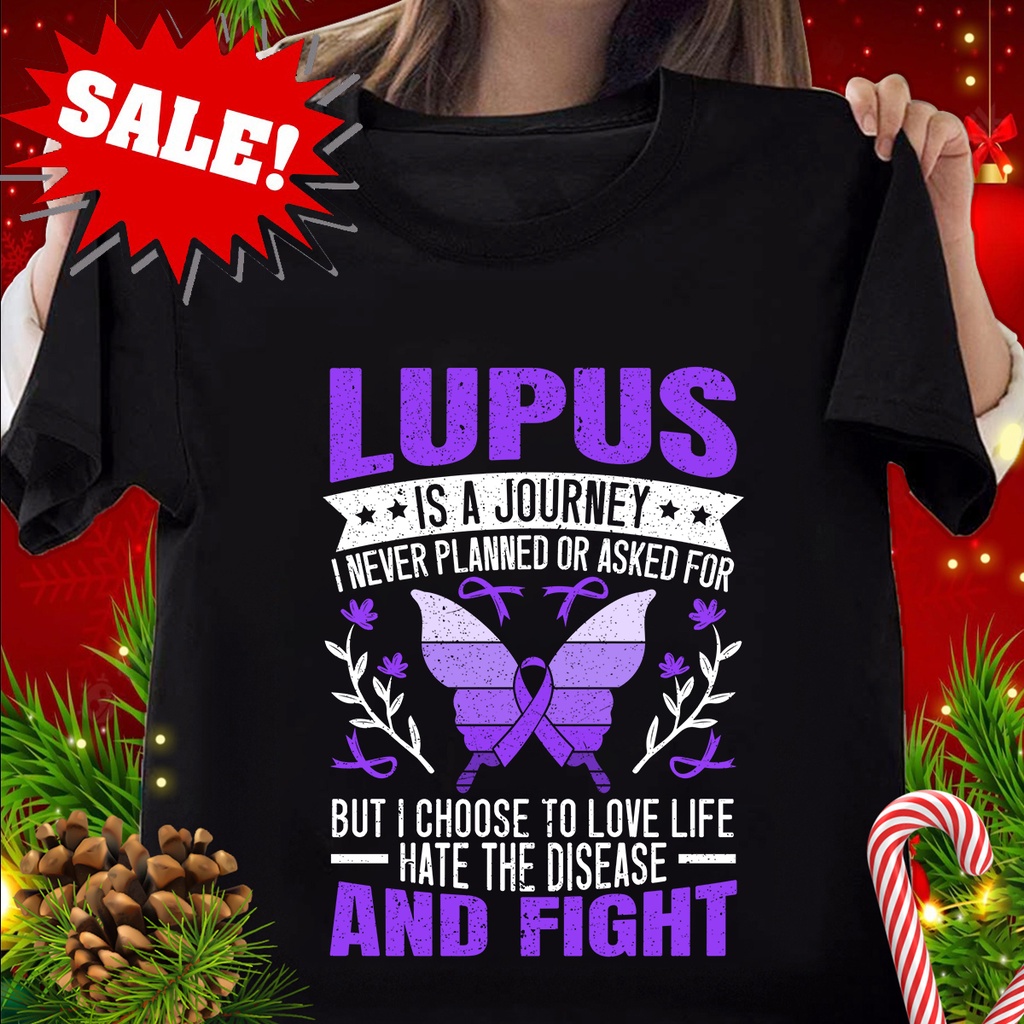Lupus Awareness Butterfly Wear เสื้อโรค Sle Autoimune สีม่วง