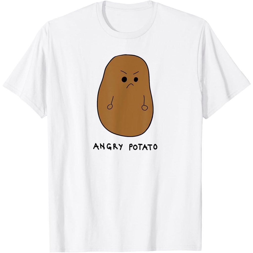 เสื้อยืดวาดภาพ Angry Potato Funny Simple Potato Meme