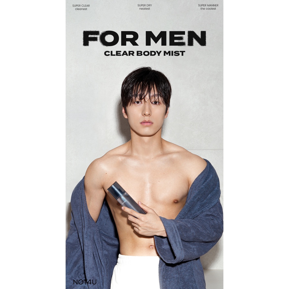 [NOT4U] ❤️For men Clear Body Mist❤️, 200ml, Acne, Bacne Clear, Moisturizing