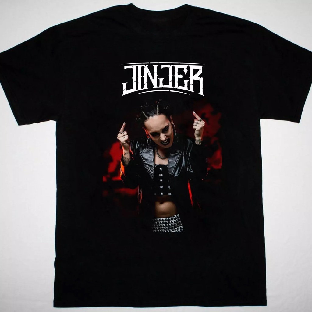 Tataiana Shmaykluk Jinjer Band เสื้อยืดแขนสั้นสีดํา