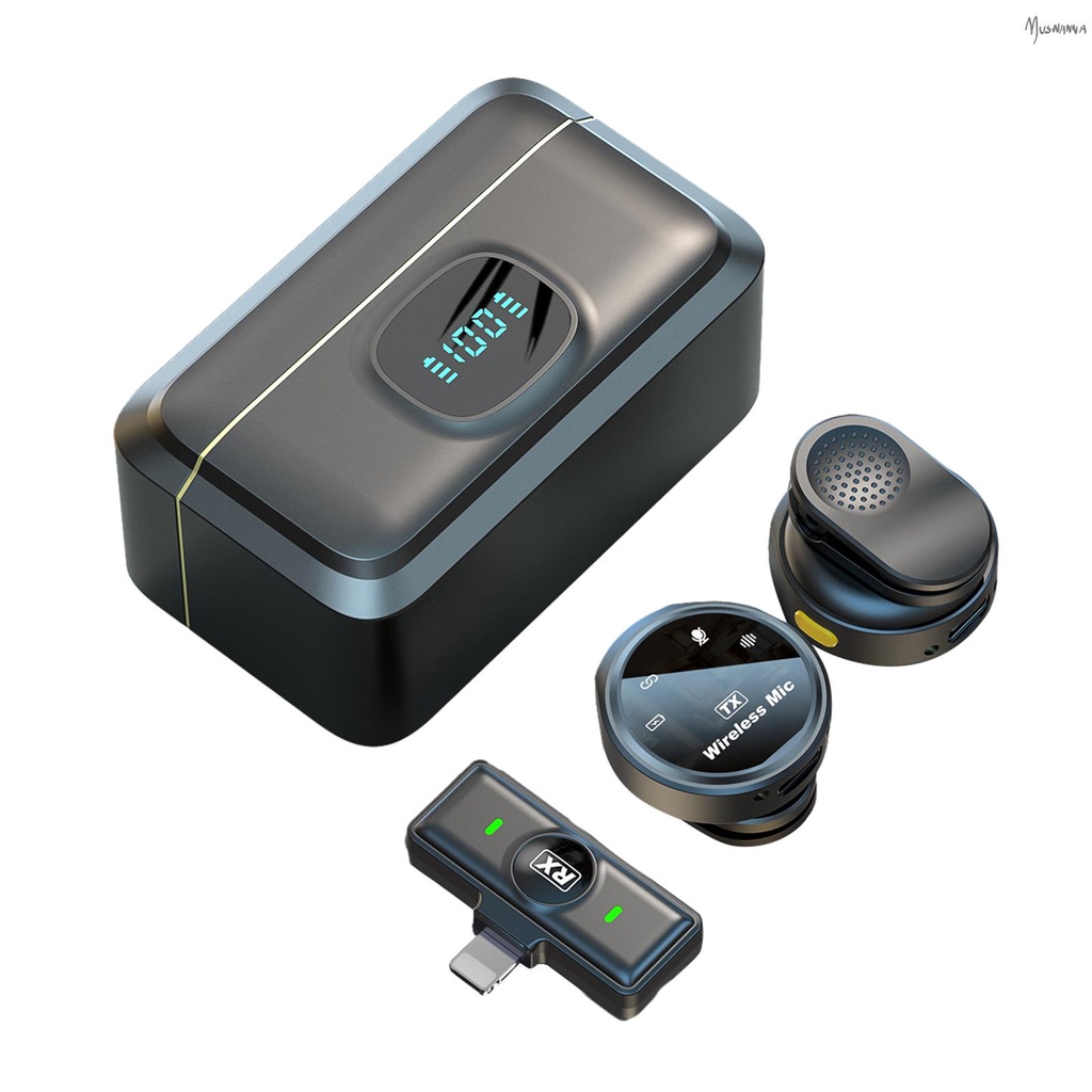 One-Trigger-Two 2.4G ไมโครโฟนไร้สายแม่เหล็กสิ่งที่แนบมาคลิปบนไมโครโฟนสําหรับสมาร์ทโฟนเสียงรบกวน Canc