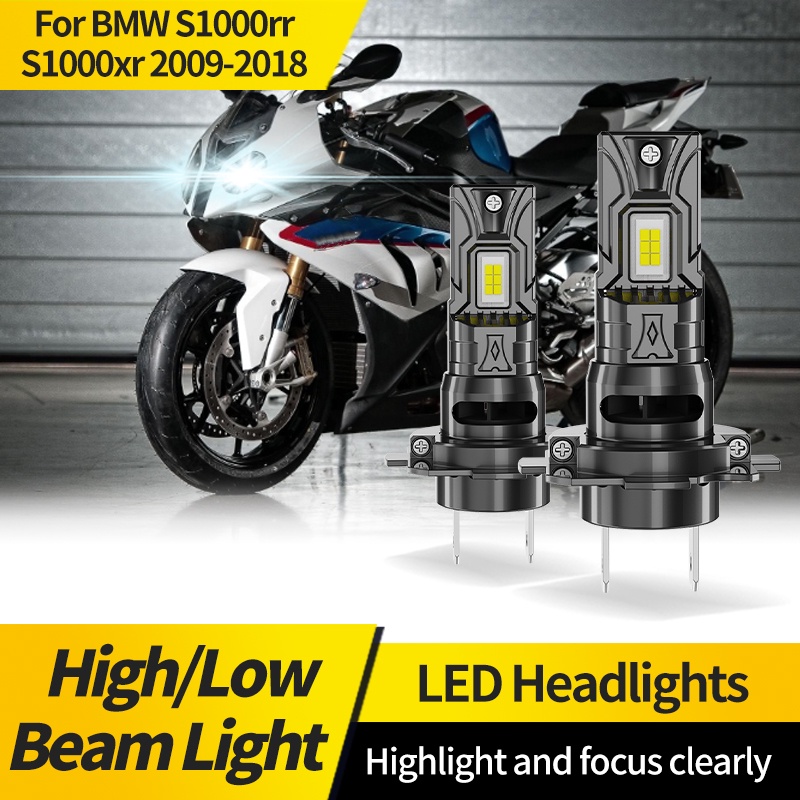 2pcs รถจักรยานยนต์ LED ไฟหน้า H7 หลอดไฟรถจักรยานยนต์จักรยานโปรเจคเตอร์ไฟหน้าสําหรับ BMW S1000rr S1000xr 2009-2018