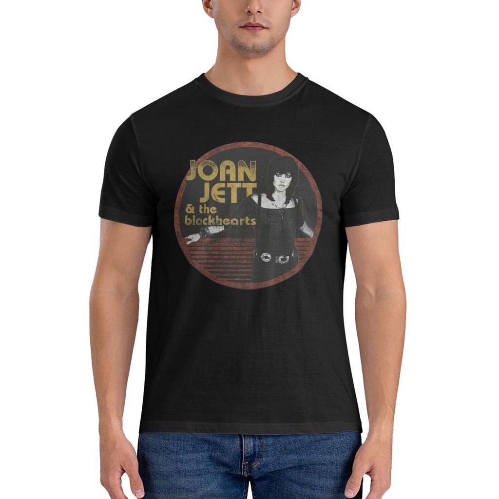 Joan Jett Jett Circle เสื้อยืดแฟชั่นผู้ชายผ้าฝ้าย 100% พร้อมพิมพ์แบบกําหนดเอง