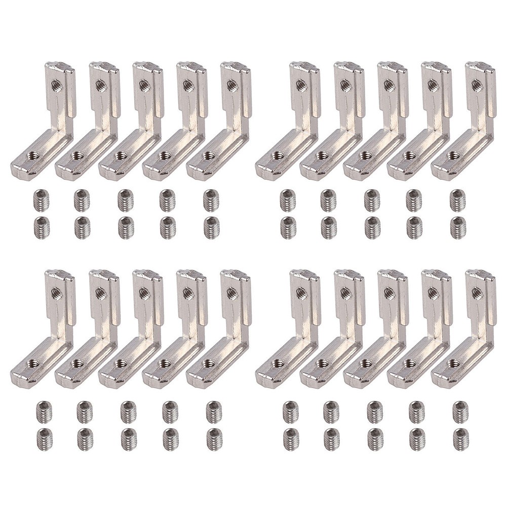 [SMARTCHOICE] 20X T Slot Aluminium Profile L-Shape Brackets 90° ขั้วต่อด้านใน 2020❀