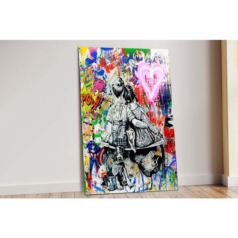 รักคือทุกเราต้องการ Banksy ผ้าใบ Wall Art Banksy ผ้าใบ Banksy งานศิลปะ Street Wall Art Graffiti Wall