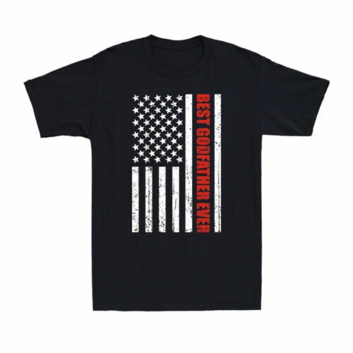 Best Godfather Ever เสื้อของขวัญสําหรับ Godfather American Flag Vintage เสื้อยืดผู้ชาย