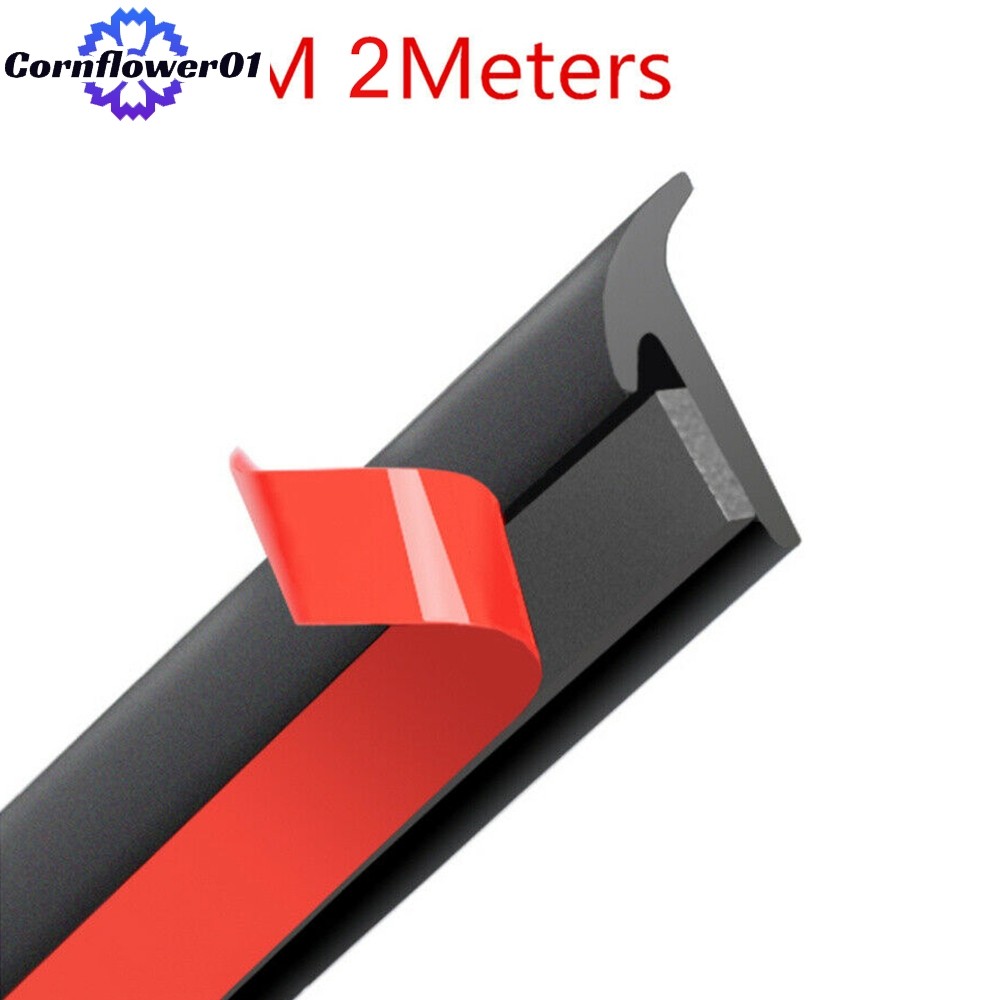 [COFW] 2M T-Type Rubber Sealing Strip สีดําสําหรับรถยนต์สําหรับ Edge Trim กันชน Lip Side Skirt