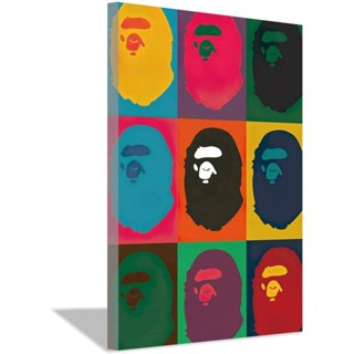 Bape ลิง Hypebeast Wall Art ภาพวาดผ้าใบโปสเตอร์และพิมพ์ห้องนั่งเล่นตกแต่งสํานักงานภาพวาดตกแต่งบ้านโปสเตอร์ทางเดิน