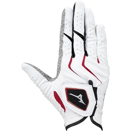 MIZUNO Golf Gloves White x Red | Double grip & short fingertips! Highly functional model compatible 
