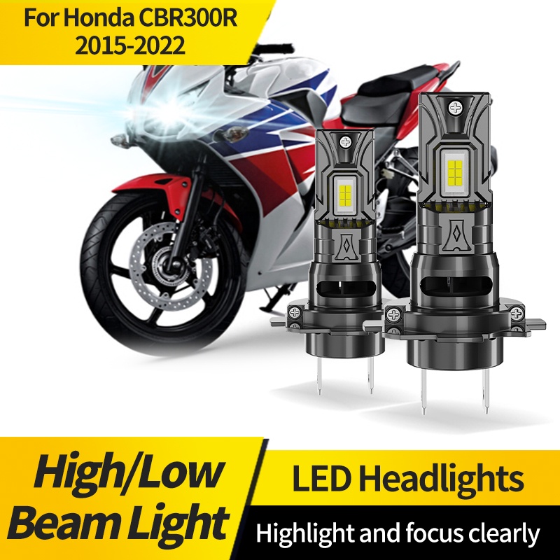 2pcs H7 Super Bright สีขาว CSP รถจักรยานยนต์ LED หลอดไฟไฟหน้าสําหรับ Honda CBR300R 2015-2022