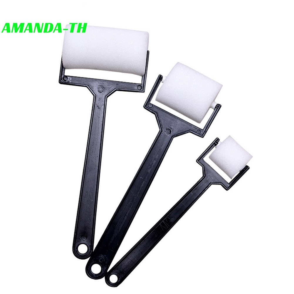 (AMANDA) 3/6pcs Craft Tool แปรงฟองน้ําสีขาว Foam Painting Roller Brush Children Draw (APRIL)