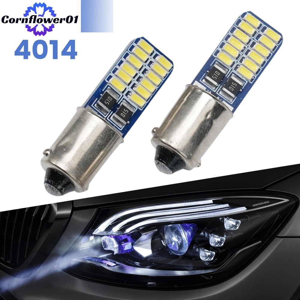 [COFW] ไฟรถยนต์ 2x CANBUS BA9S 4014 24LED ไฟถอยหลังที่จอดรถอุปกรณ์เสริม