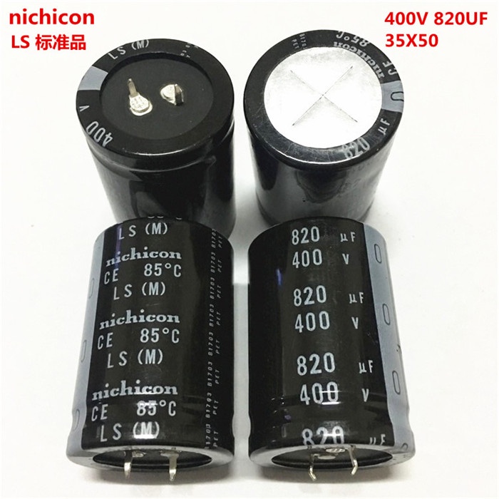 1PCS 400V820Uf 35X50 Nichicon ตัวเก็บประจุไฟฟ้า 820Uf 400V 35*50 แรงดันไฟฟ้าสูง