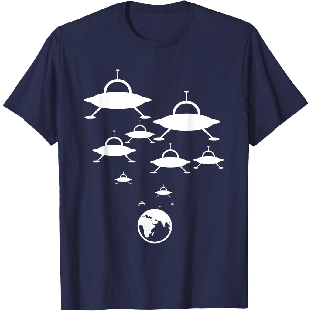 Alien Spaceships Landing On The Earth Ufo Fun เสื้อยืด