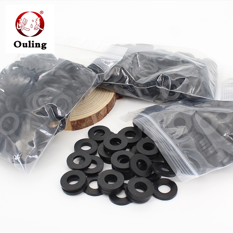 Ouling NBR H3mm แหวนรองปะเก็นแบน M4-M42 แหวนซีลยางไนไตรล์สีดํา