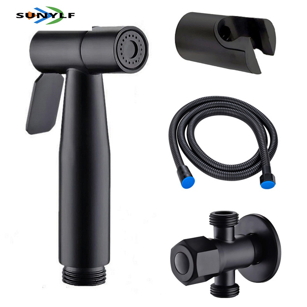 SUNYLF HOTMatte Black Bidet Toilet Spray Douche Shattaf Shower Head Purifying Set