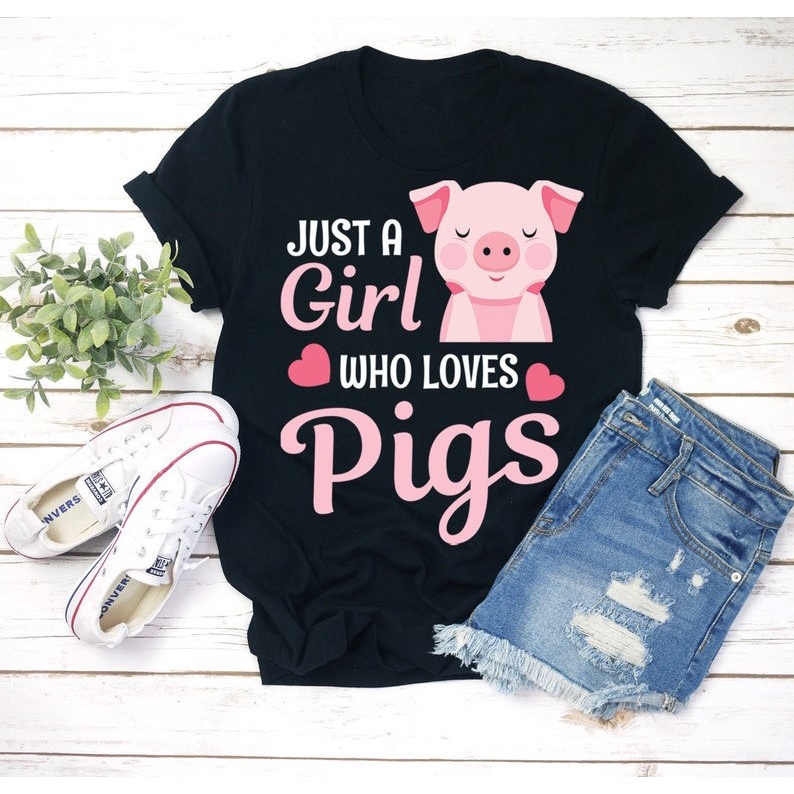 Just A Who Loves Pigs Farm Farming Animal Farming Pigs Lover Gifts T-Shir