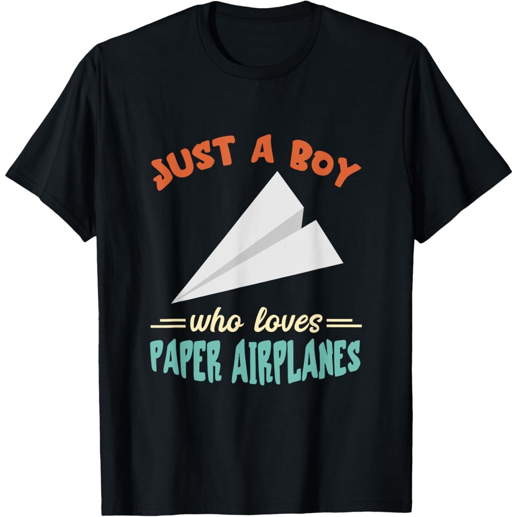 Paper Airplane Just A Boy Aircraft Paper Plane เสื้อยืดการบิน