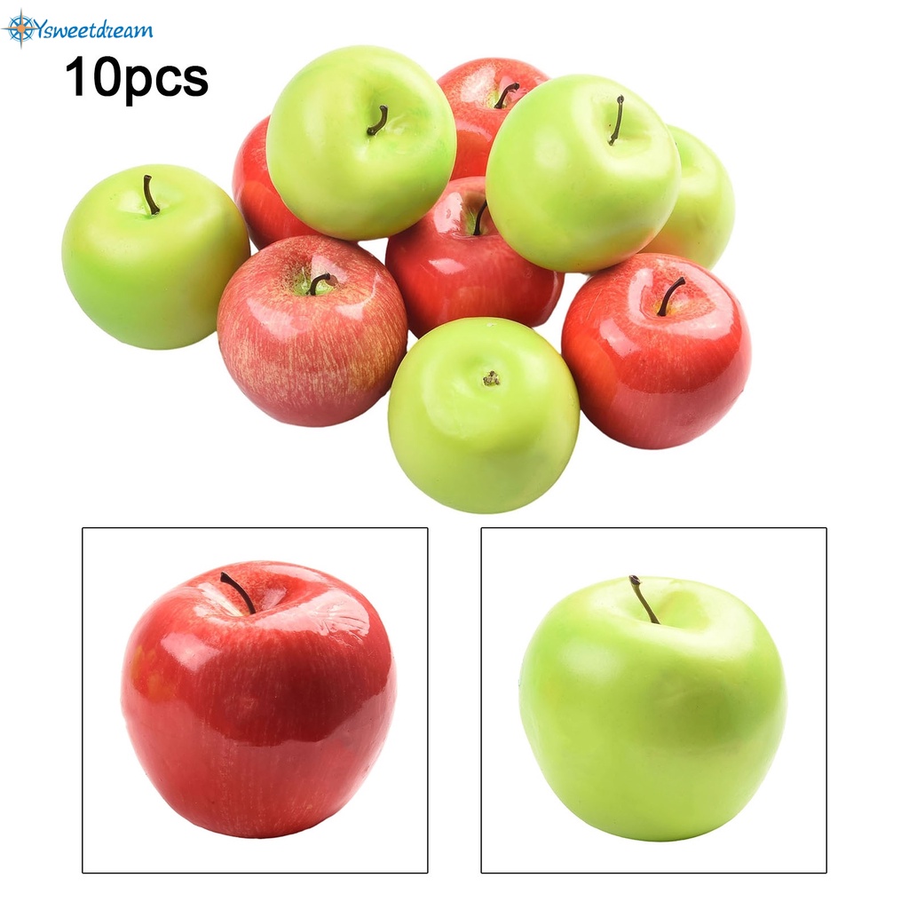 10 ชิ้นขนาดใหญ่ประดิษฐ์ปลอมสีแดงสีเขียว Apples ผลไม้ห้องครัวตกแต่งบ้านอาหาร [ SWTDRM-TH ]