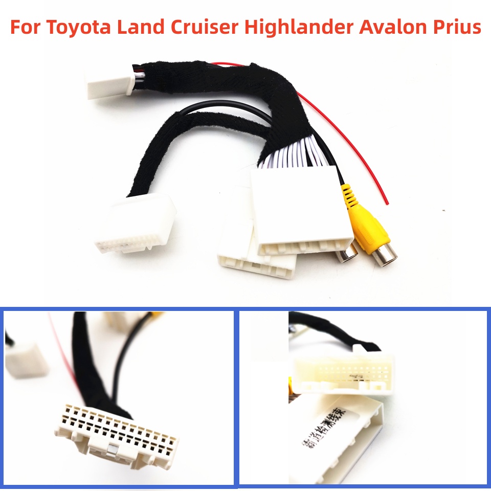 28Pin กล้องด้านหน้า & 24 Pin สายอะแดปเตอร์กล้องด้านหลังสําหรับ Toyota Prado Highlander