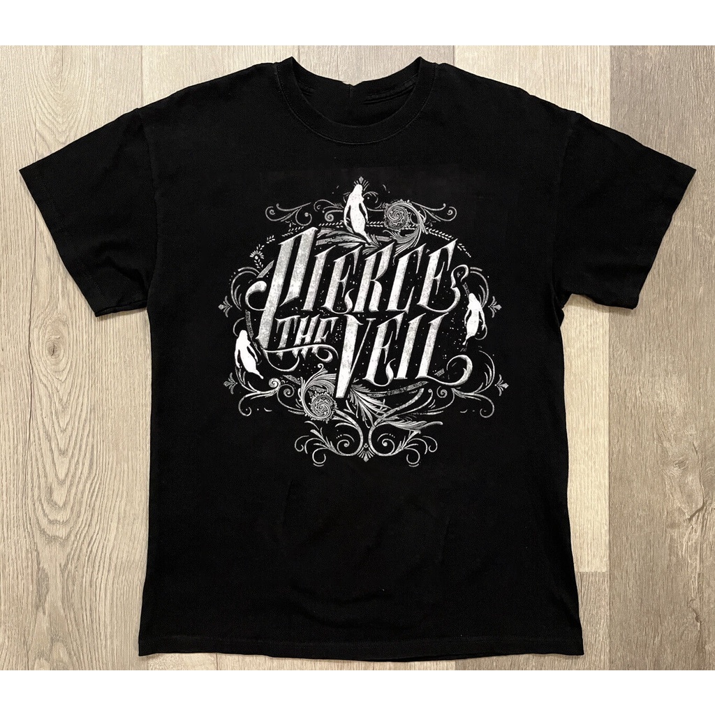 โปสเตอร์เสื้อยืดแขนสั้นสีดำ Pierce The Veil
