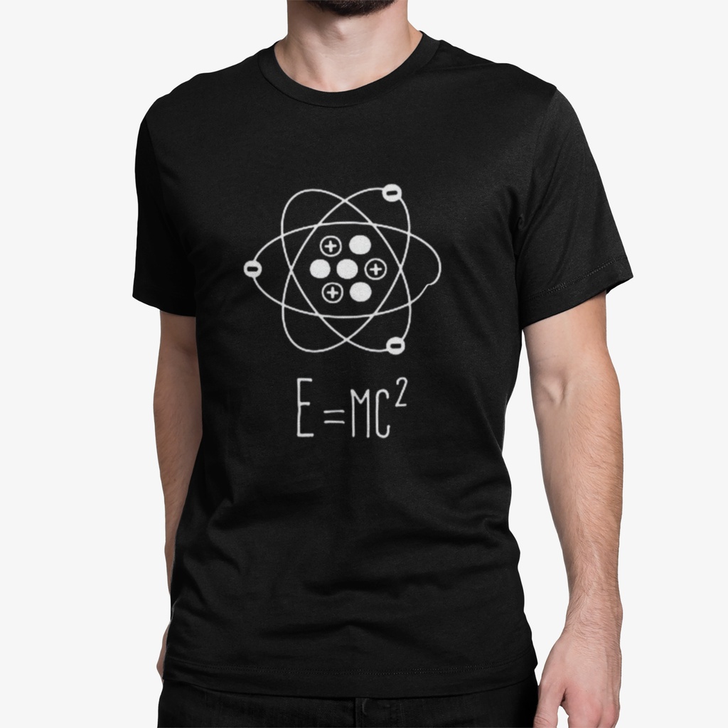 Retro Mens Organic Cotton T-Shirt Albert Einstein Formula E=Mc2 Atomic Math