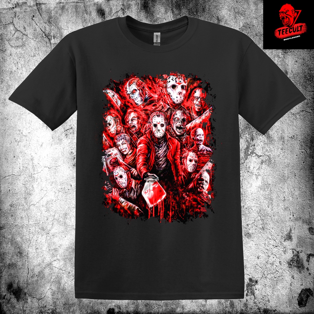 Jason Voorhees Michael Myers Freddy Krueger เสื้อยืดสยองขวัญฮาโลวีน