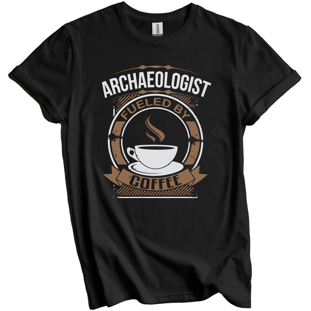 Archaelogist Fueled By Coffee เสื้อยืด Archaeology ตลก