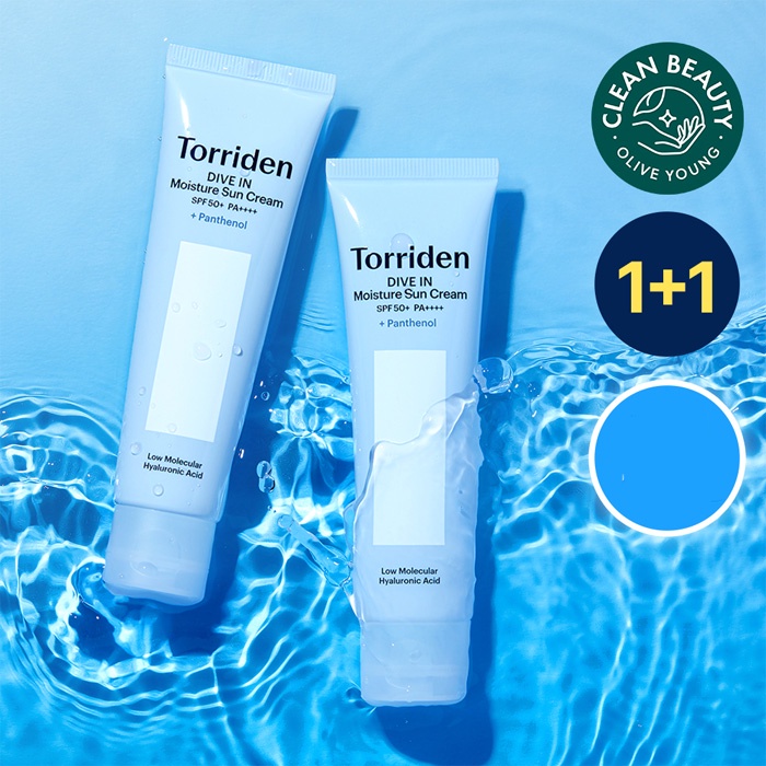 Torriden Dive in Moisture sun Cream 60ml+60ml SPF50+ PA++++ Panthhenol K Beauty Skincare Face Sunscr