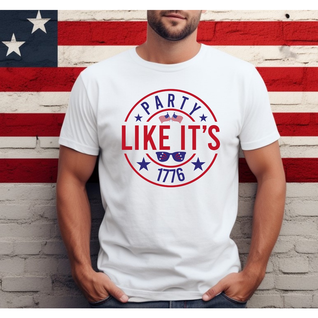 ตลก 4Th Of July เสื้อยืด – Party Like ItS 1776, Gildan ผู้ใหญ่ Unisex ขนาดเต็ม