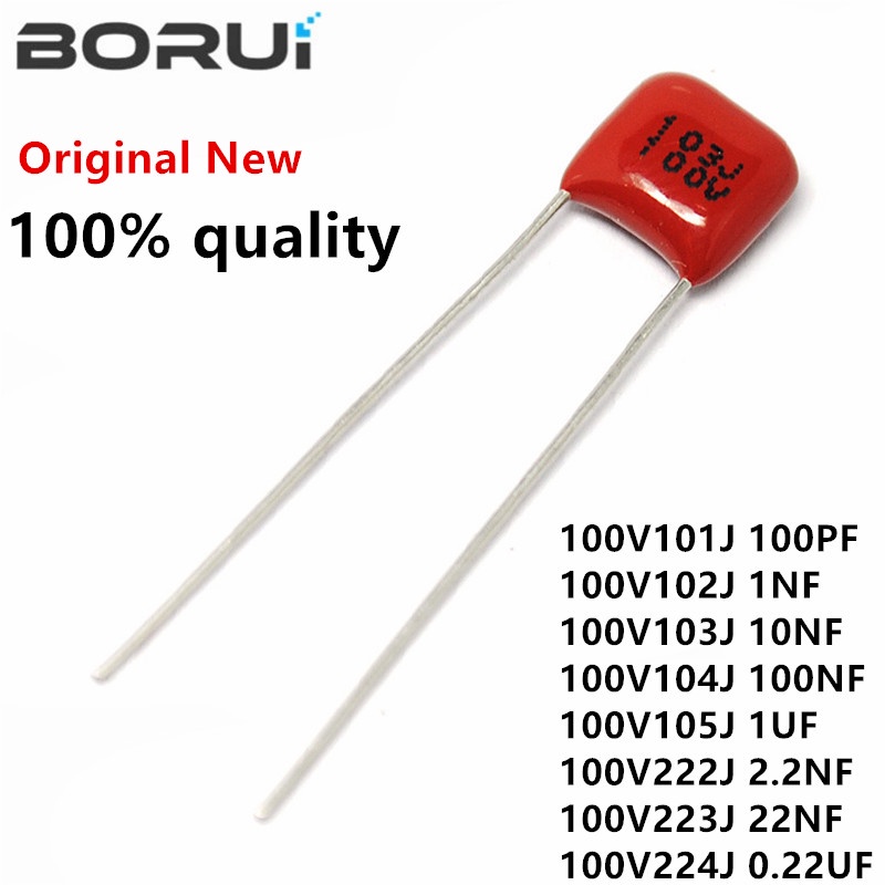50PCS 100V 101J 102J 103J 104J 105J 222J 223J 472J 473J 0.01UF 0.1uF 1NF 2.2NF 4.7NF 10NF 100PF P = 