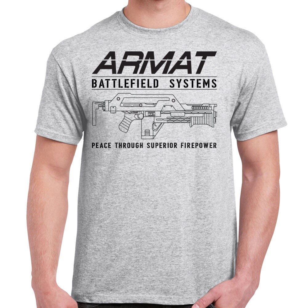 เสื้อยืด Armat Systems M41A Pulse Rifle สำหรับผู้ชาย ออกแบบโดดเด่น