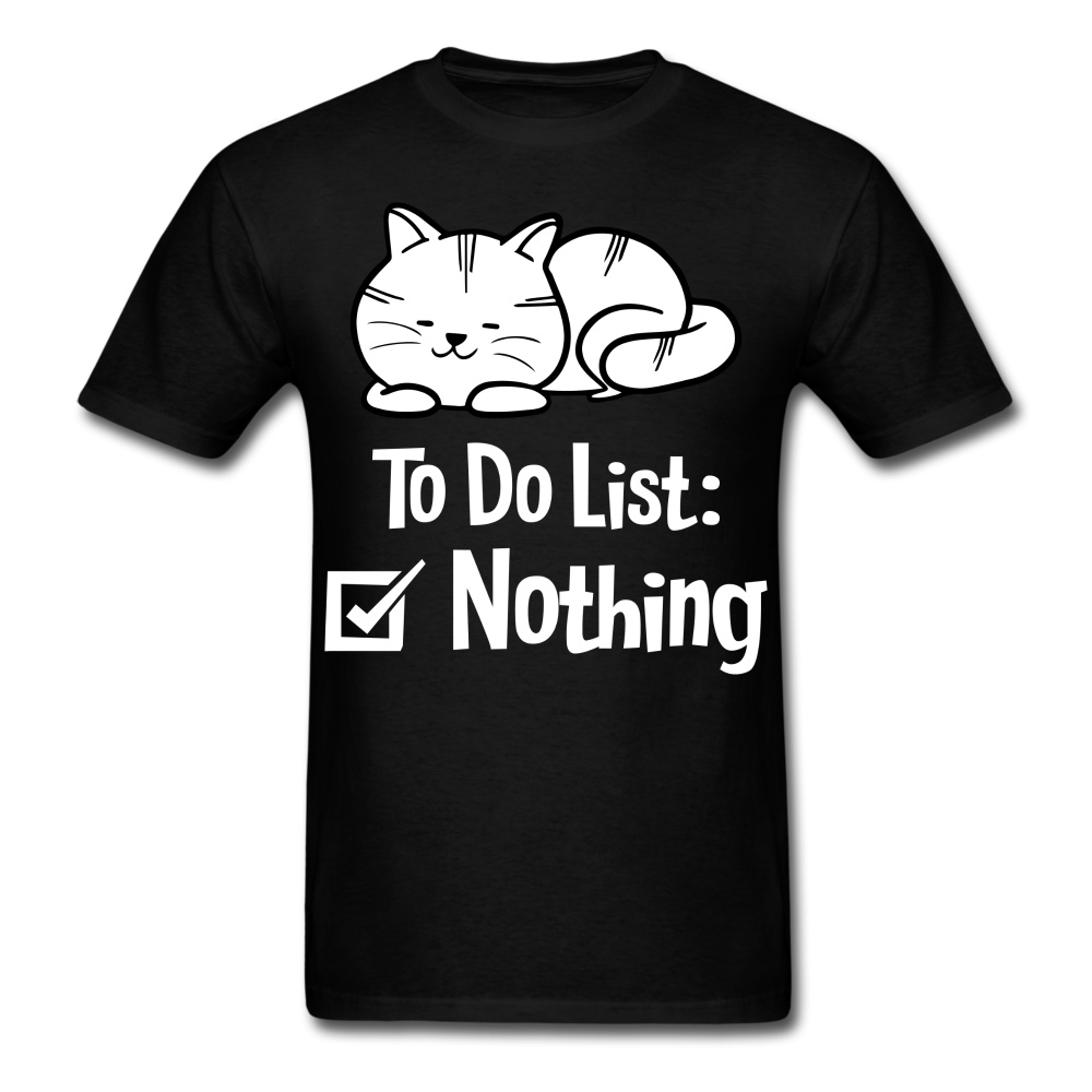 Retro Style 80s 90s Graphic To Do List: Nothing Shirt Lazy Cat Lovers T-Shirt