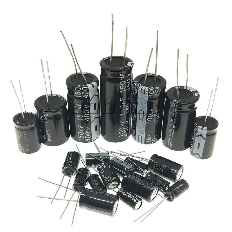 20PCS 100V 160V 200V 250V 400V 450V ตัวเก็บประจุอลูมิเนียมอิเล็กโทรลีติค 1UF 2.2UF 3.3UF 10UF 22UF 4