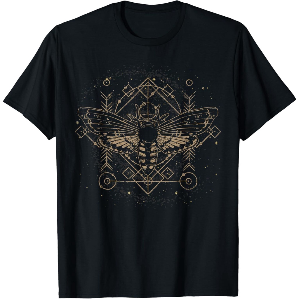 Moth Pagan Sacred Geometry Dark Magic Gothic Occult เสื้อยืด